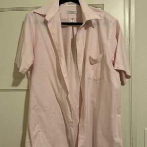 Van Heusen short-sleeved pink striped blouse